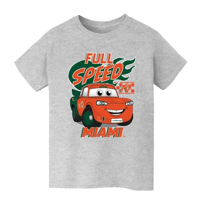  Miami Hurricanes Vive La Fete Youth Full Speed T-Shirt - Gray