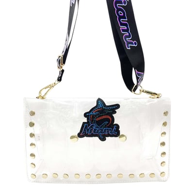  Miami Marlins FABGATING by Cuce  Crystal Clear Envelope Crossbody Bag