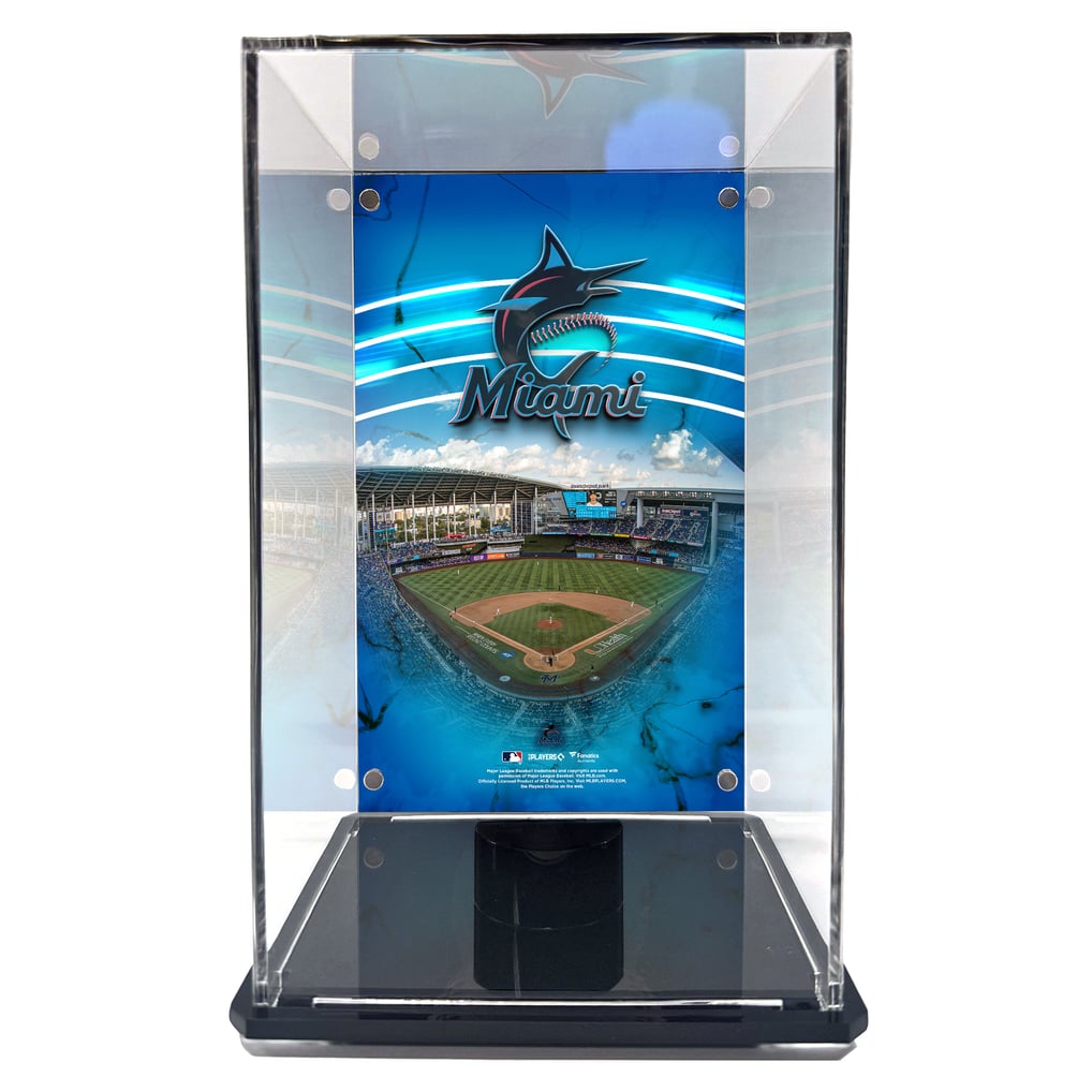  Miami Marlins Fanatics Authentic Tall Baseball Display Case with Image