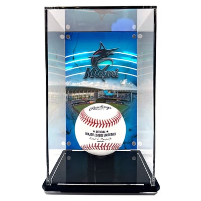  Miami Marlins Fanatics Authentic Tall Baseball Display Case with Image