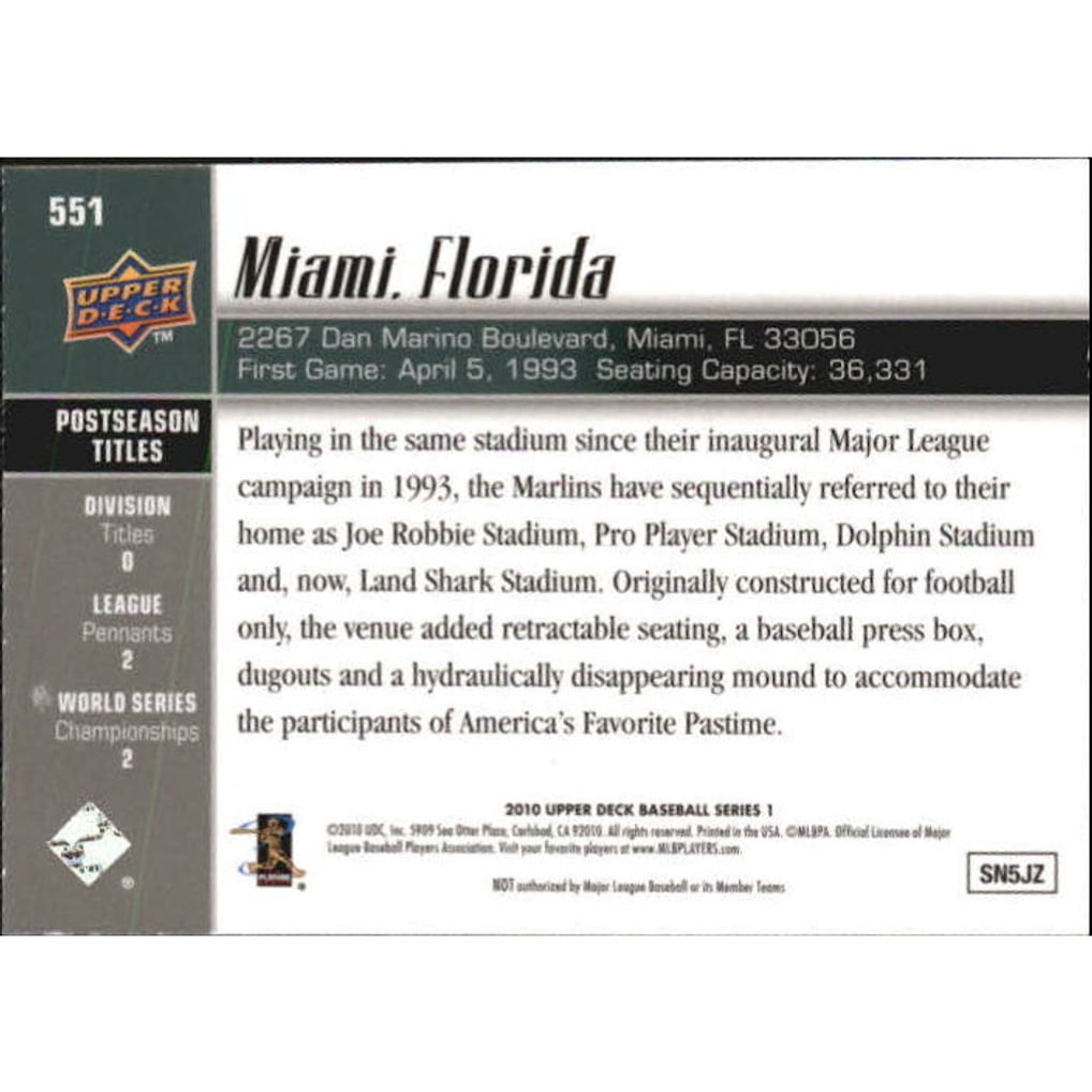 2010 Upper Deck Gold #551 Florida Marlins BP