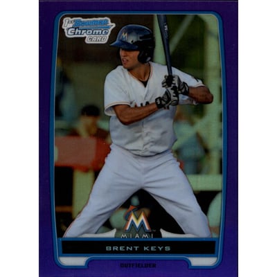 2012 Bowman Chrome Prospects Purple Refractors #BCP140 Brent Keys