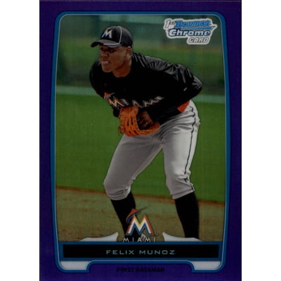 2012 Bowman Chrome Prospects Purple Refractors #BCP192 Felix Munoz