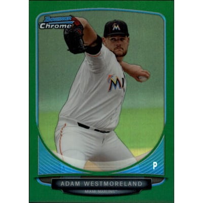 2013 Bowman Chrome Draft Draft Picks Green Refractors #BDPP122 Adam Westmoreland
