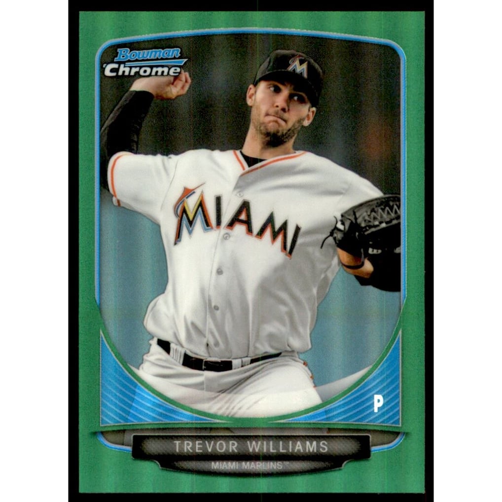 2013 Bowman Chrome Draft Draft Picks Green Refractors #BDPP54 Trevor Williams