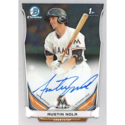 2014 Bowman Chrome Prospect Autographs #BCAPAN Austin Nola