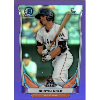 2014 Bowman Chrome Prospects Series 2 Purple Refractors #BCP61 Austin Nola