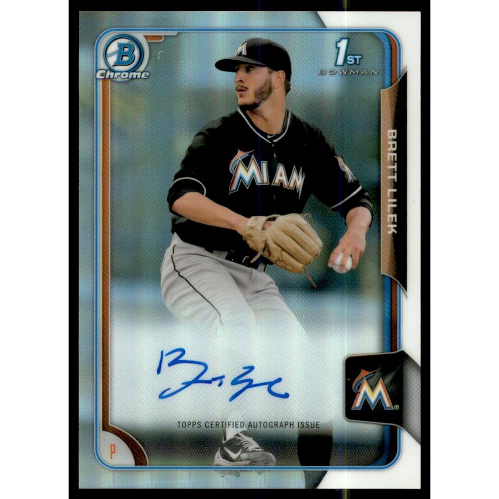 2015 Bowman Chrome Draft Draft Pick Autographs Refractors #BCABL Brett Lilek