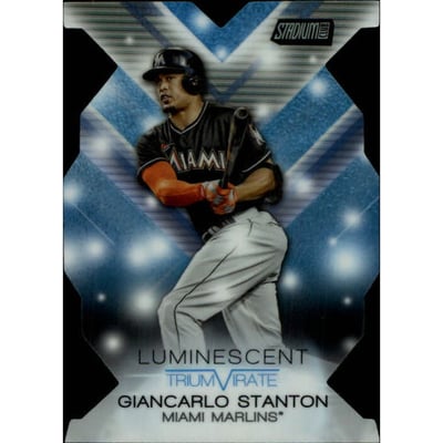 2015 Stadium Club Triumvirates Luminescent #T5B Giancarlo Stanton