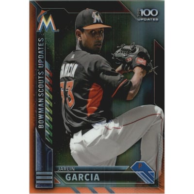 2016 Bowman Chrome Bowman Scouts Updates Orange Refractors #BSUJG Jarlin Garcia