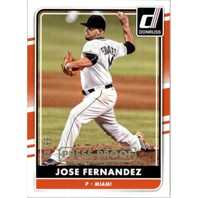 2016 Donruss Press Proof Gold #156 Jose Fernandez