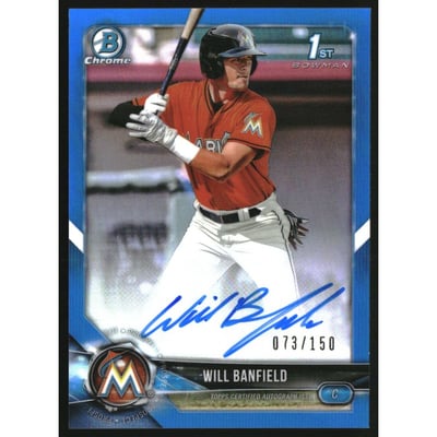2018 Bowman Chrome Draft Autographs Blue Refractors #CDAWB Will Banfield/150