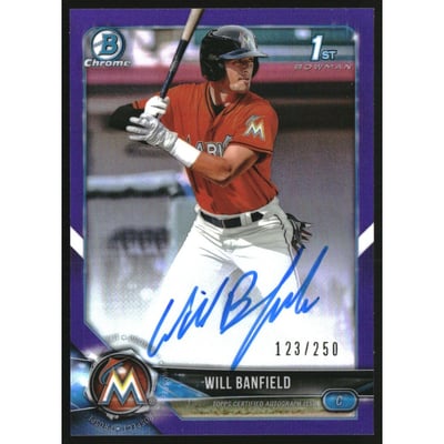 2018 Bowman Chrome Draft Autographs Purple Refractors #CDAWB Will Banfield