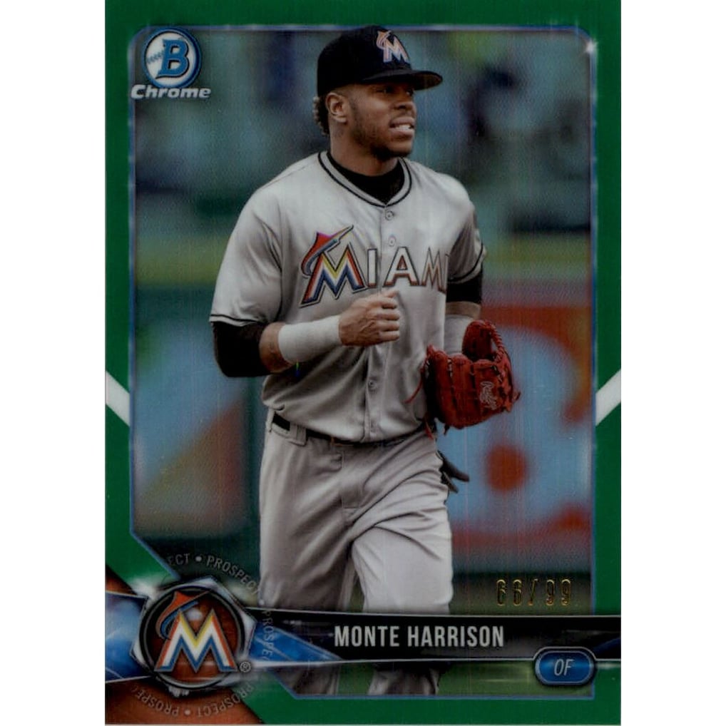 2018 Bowman Chrome Prospects Green Refractors #BCP238 Monte Harrison