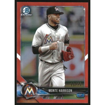2018 Bowman Chrome Prospects Orange Refractors #BCP238 Monte Harrison