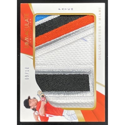 2018 Immaculate Collection Immaculate Jumbo Patch #IJ-DP Dillon Peters RC /10