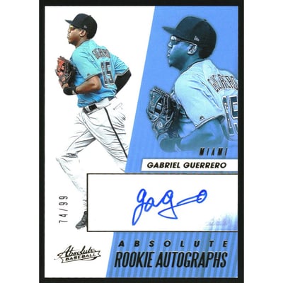 2019 Absolute Rookie Autographs Gold #16 Gabriel Guerrero