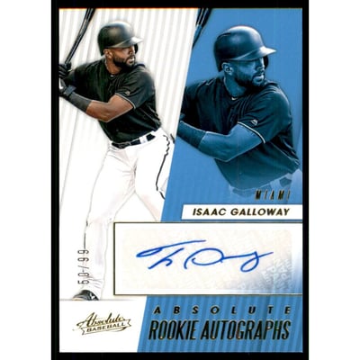 2019 Absolute Rookie Autographs Gold #6 Isaac Galloway
