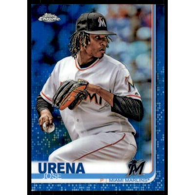 2019 Topps Chrome Blue Refractors #199 Jose Urena