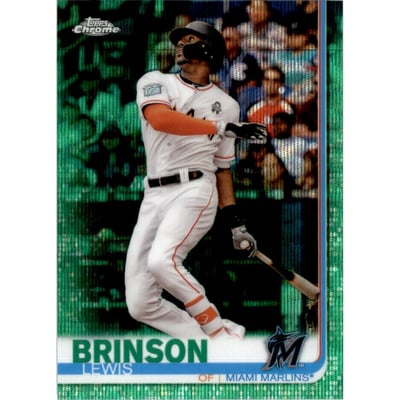 2019 Topps Chrome Green Wave Refractors #122 Lewis Brinson