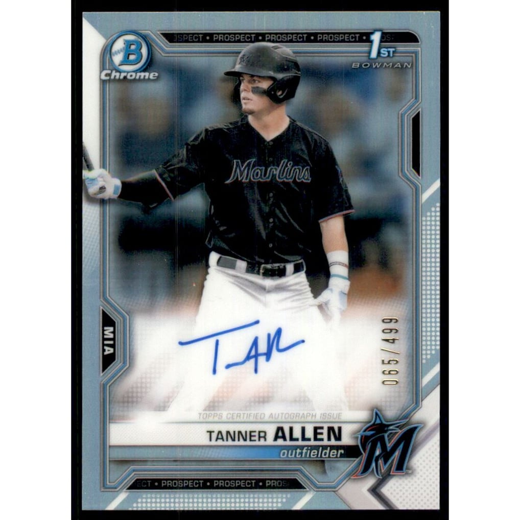 2021 Bowman Chrome Draft Autographs Refractors #CDATA Tanner Allen