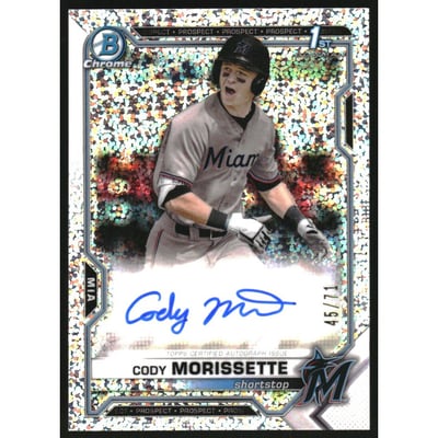 2021 Bowman Chrome Draft Autographs Sparkle Refractors #CDACMO Cody Morissette