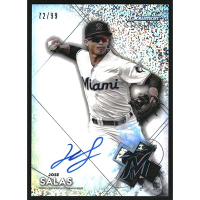 2021 Bowman Sterling Prospect Autographs Speckle Refractors #BSPAJS Jose Salas