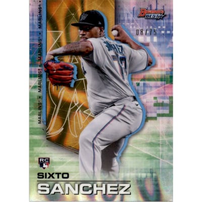 2021 Bowman's Best Gold Lava Refractors #60 Sixto Sanchez