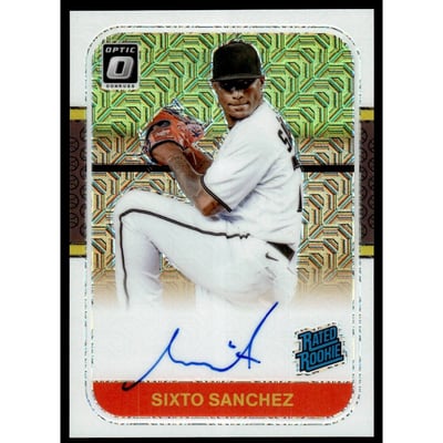 2021 Donruss Optic Retro '87 Rated Rookies Signatures White Mojo #7 Sixto Sanchez