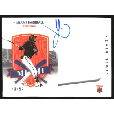 2021 Panini America's Pastime Material Signatures #16 Lewin Diaz
