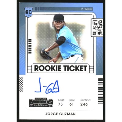 2021 Panini Contenders #201 Jorge Guzman AU RC