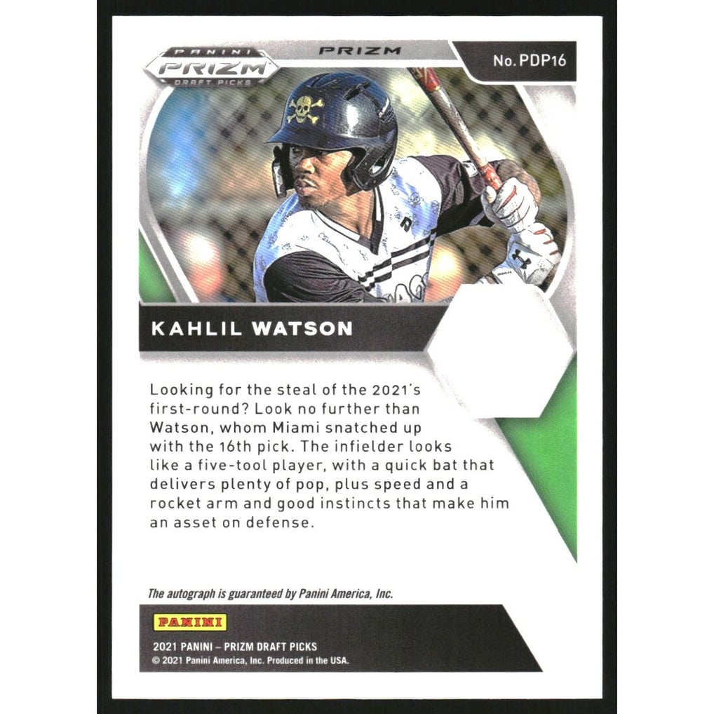 2021 Panini Prizm Draft Picks Base Autographs Prizms Silver #16 Kahlil Watson
