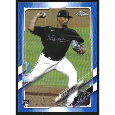 2021 Topps Chrome Blue Refractors #193 Sixto Sanchez