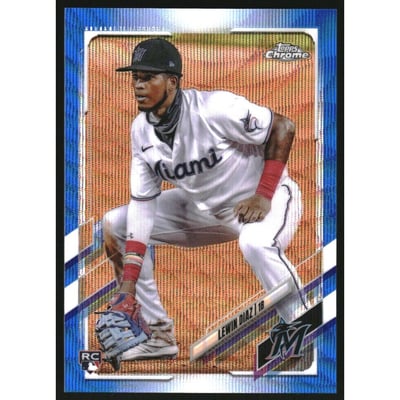 2021 Topps Chrome Blue Wave Refractors #83 Lewin Diaz
