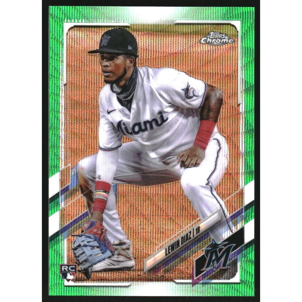 2021 Topps Chrome Green Wave Refractors #83 Lewin Diaz