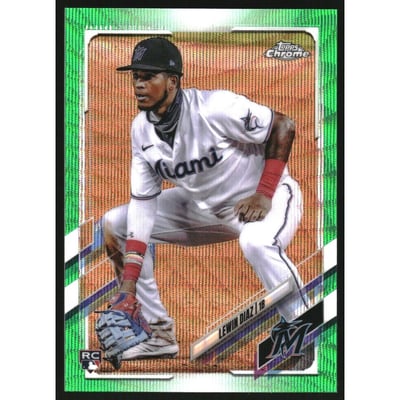2021 Topps Chrome Green Wave Refractors #83 Lewin Diaz