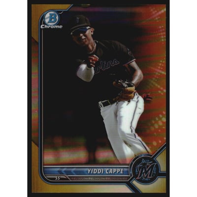 2022 Bowman Chrome Draft Gold Refractors #BDC96 Yiddi Cappe