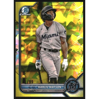 2022 Bowman Chrome Draft Sapphire Yellow Refractors #BDC35 Kahlil Watson