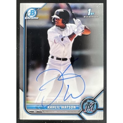 2022 Bowman Chrome Prospect Autographs #CPA-KW Kahlil Watson RC Auto