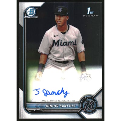 2022 Bowman Chrome Prospect Autographs #CPAJSZ Junior Sanchez