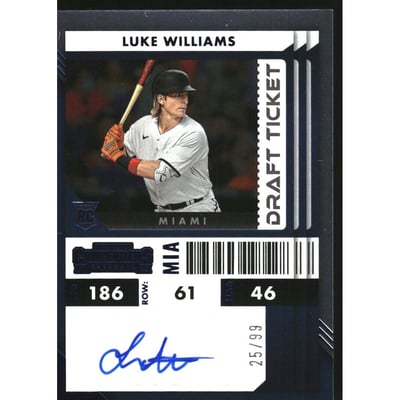 2022 Panini Chronicles Contenders Rookie Draft Ticket Blue #57 Luke Williams
