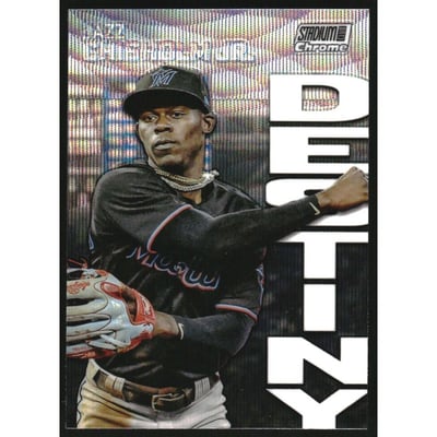 2022 Stadium Club Chrome Dynasty and Destiny Wave Refractors #4B Jazz Chisholm Jr.