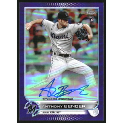 2022 Topps Chrome Rookie Autographs Purple Refractors #RAAB Anthony Bender