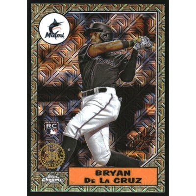 2022 Topps Update '87 Topps Silver Pack Chrome Green Refractors #T87C20 Bryan De La Cruz