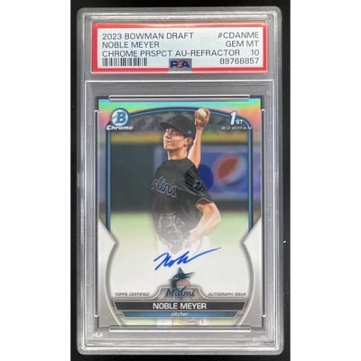 2023 Bowman Draft Chrome Prospect #CDA-NME Noble Meyer RC Auto /499 PSA 10