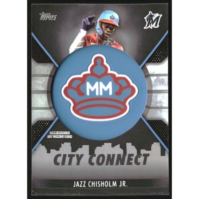 2023 Topps City Connect Commemorative Patch Black #CCJC Jazz Chisholm Jr.