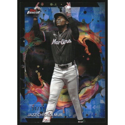 2024 Finest Blue Refractors #209 Jazz Chisholm Jr.