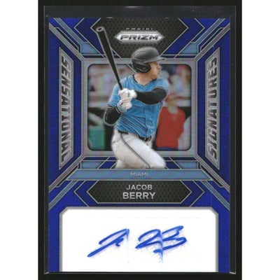 2024 Panini Prizm Sensational Signatures Prizms Blue #91 Jacob Berry