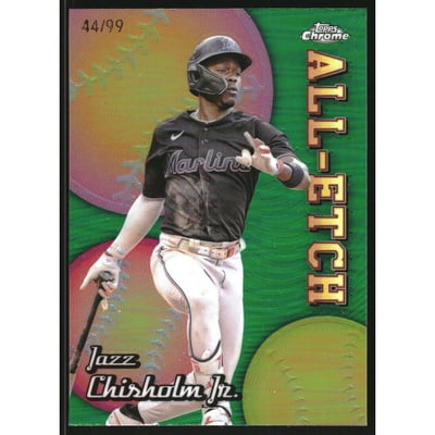 2024 Topps Chrome All Etch Green Refractors #CAE22 Jazz Chisholm Jr.