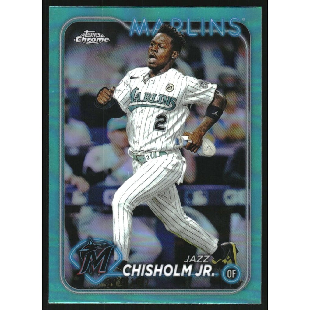 2024 Topps Chrome Aqua Refractors #70 Jazz Chisholm Jr.